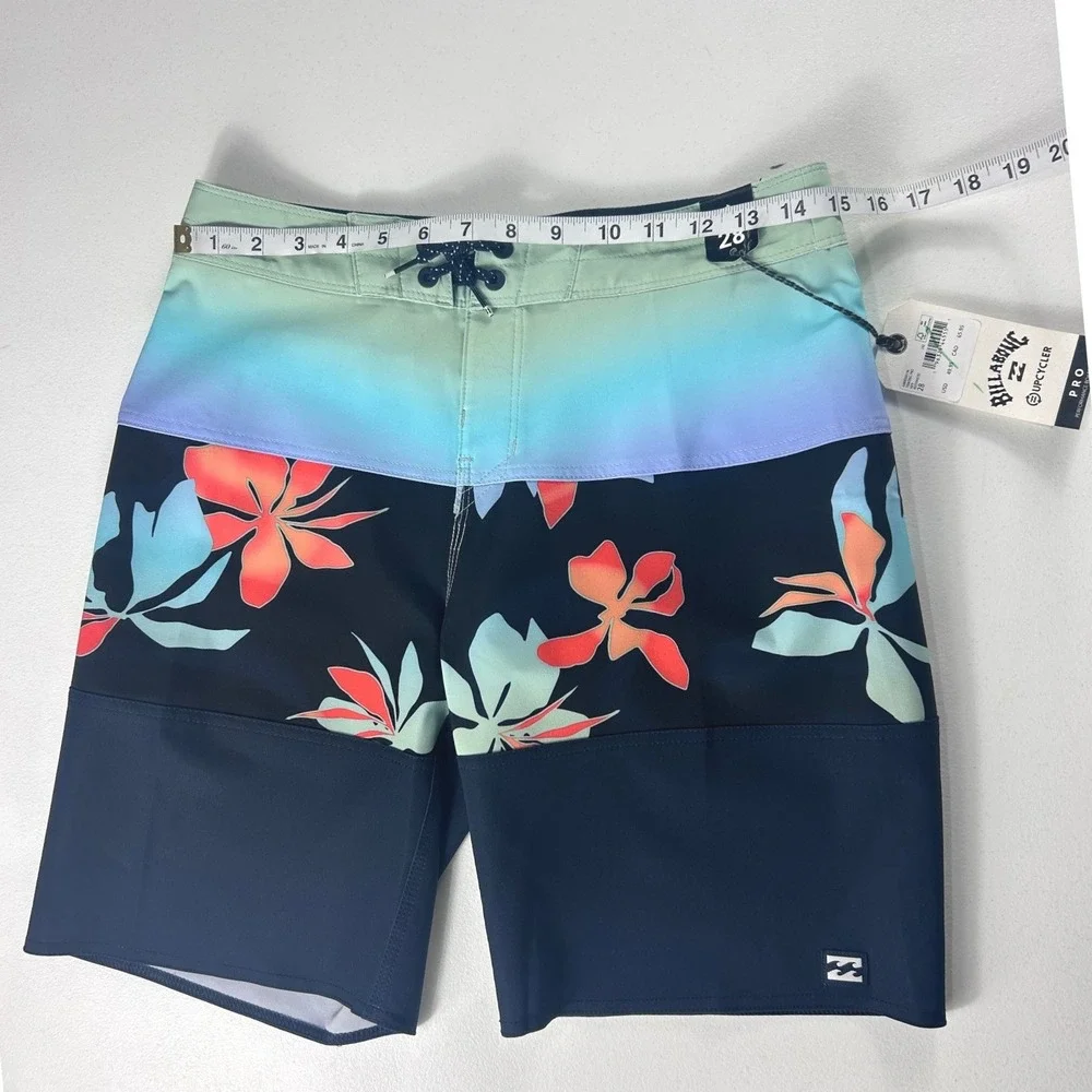 Billabong Mens Tribong Pro Upcycler Boardshorts Navy Floral Ombre Size‎ 28 NEW